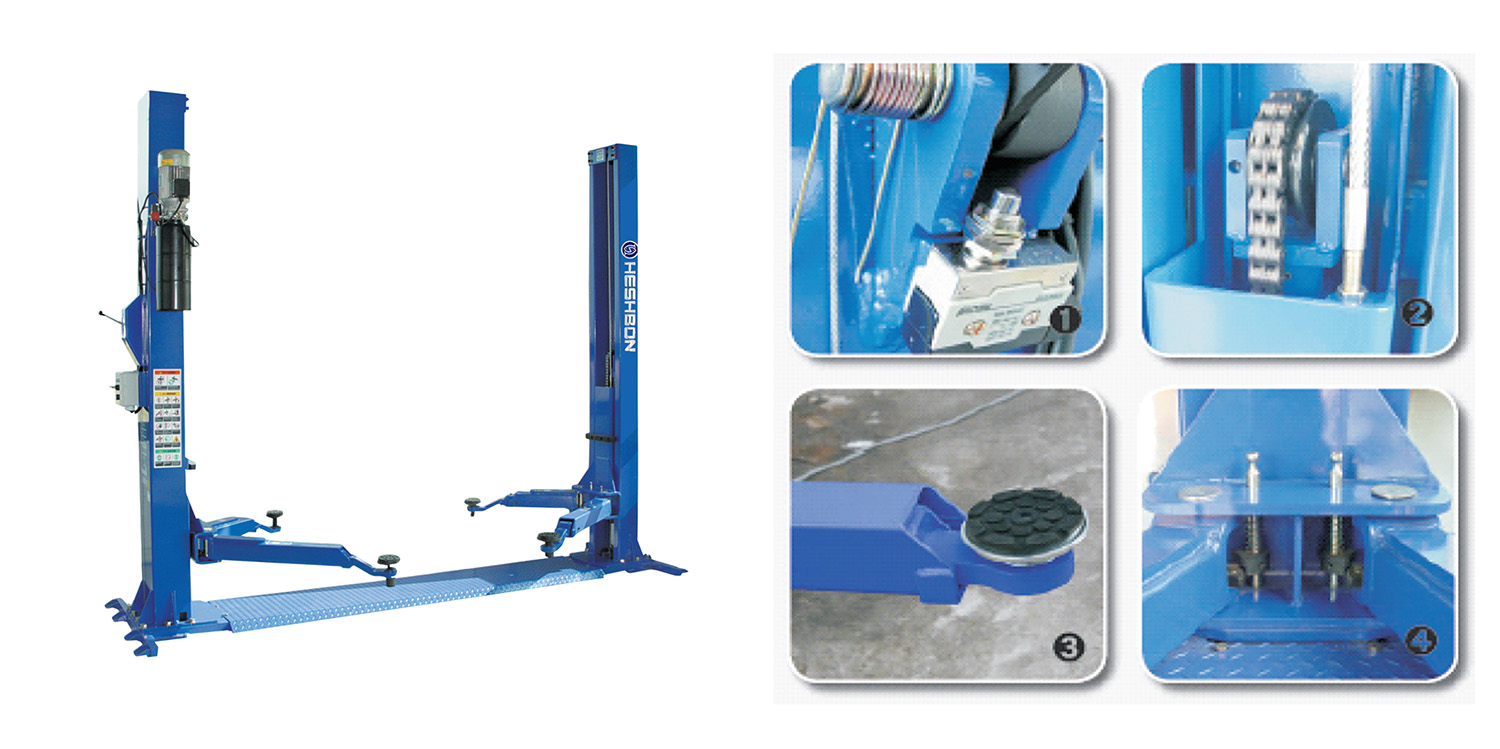 Cầu nâng 2 trụ 4 tấn Heshbon HL-25H - Cầu nâng ô tô 2 trụ cổng dưới