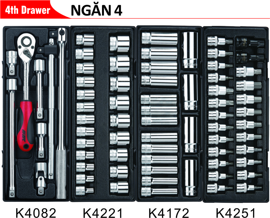 JTC-3931+5639+578 Thùng đồ và dụng cụ 578 chi tiết