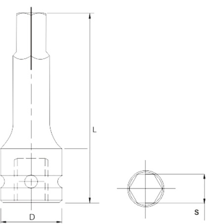 JTC-447905-447919 Đầu khẩu lục giác dài cỡ 1/2"