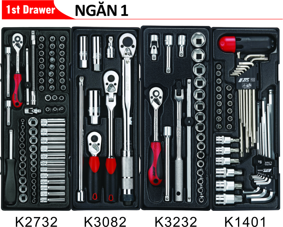 JTC-5021+344 Tủ đựng dụng cụ 344 chi tiết