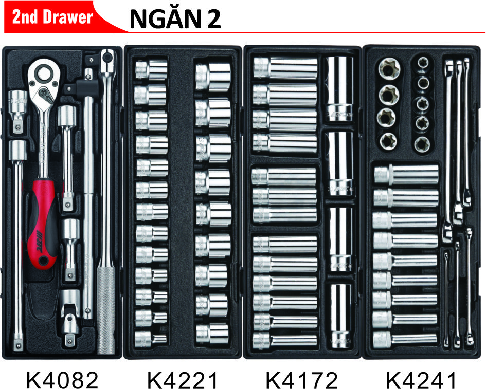 JTC-5021+344 Tủ đựng dụng cụ 344 chi tiết