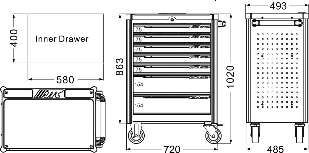 kích thước JTC-5021 Tủ đựng dụng cụ