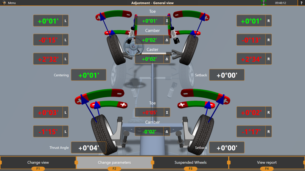 Adjustment screen - Main view 