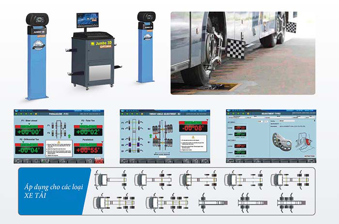 Máy cân chỉnh góc đặt bánh xe 3d Manatec JUMBO 3D Super 3A 