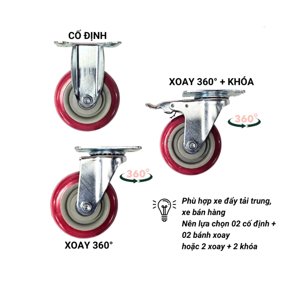7.5 cm Heavy-Duty Swivel Caster Wheel