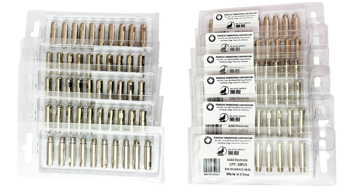 Điện cực mỏ cắt Plasma loại AG60 Black Wolf BWWC004315