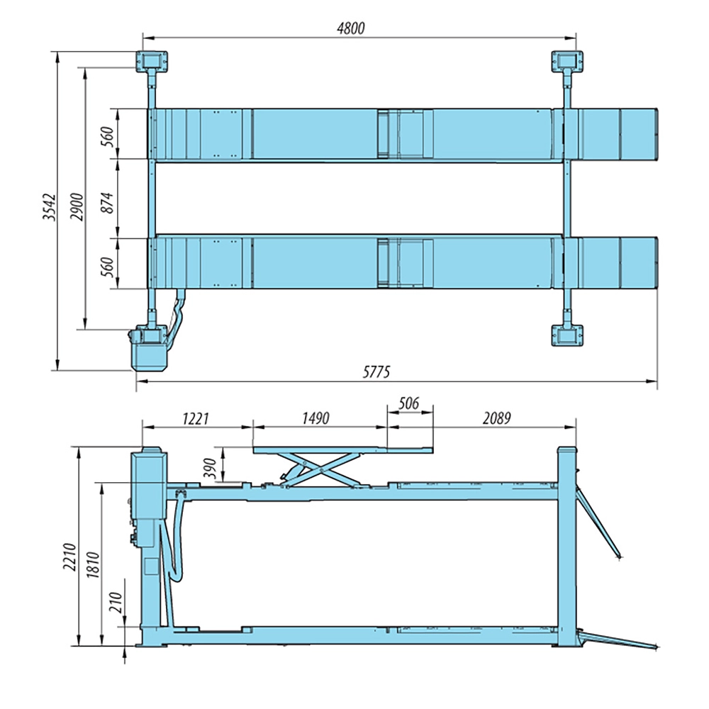Cầu nâng 4 trụ 4 tấn cân chỉnh góc đặt bánh xe Heshbon HL-42F,cầu nâng 4 trụ,cầu nâng cân chỉnh,Korea Hàn Quốc, 4 post 4 ton wheel alignment lift