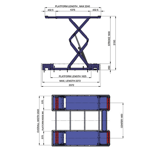 Cầu nâng cắt kéo 4 Tấn heshbon HL-40D Cầu nâng cắt kéo 4 Tấn heshbon HL-40D