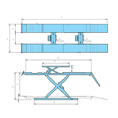 Cầu nâng cắt kéo 5 tấn Heshbon HL-52N Cầu nâng cắt kéo 5 tấn Heshbon HL-52N