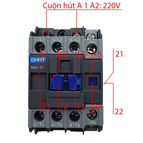 NXC-12 Contactor 3 pha 12A 220VAC, NXC-12 Khởi động từ Chint 12A, NXC-12 Đóng cắt động cơ 3 pha, NXC-12 Thiết bị đóng cắt 220V, NXC-12 Contactor công nghiệp, Chint NXC-12 3-Phase Magnetic Contactor 12A 220VAC