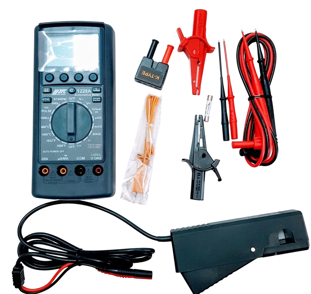 jtc-1228a đồng hồ vạn năng ô tô, đo rpm và đánh lửa, kiểm tra điện ô tô, đo nhiệt độ và tần số, đồng hồ điện tử chuyên dụng,JTC-1228A Professional Automotive Meter	