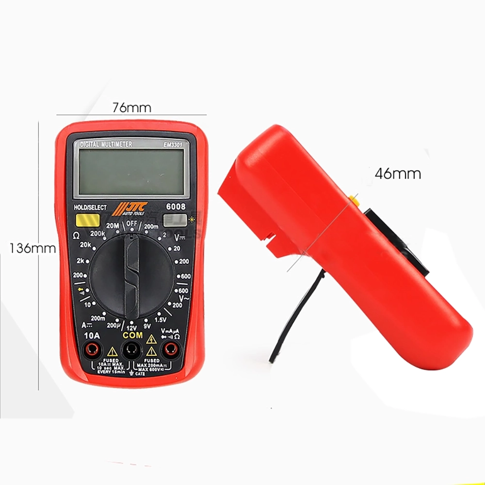 jtc-6008, đồng hồ vạn năng kỹ thuật số, đồng hồ đo điện ô tô, đồng hồ đo điện đa năng, đồng hồ kiểm tra điện áp, đồng hồ điện tử JTC, JTC-6008 Digtal Multtester