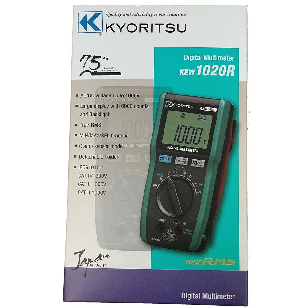 Đồng hồ vạn năng Kyoritsu 1020R (True RMS, 1000V), 1020R Kyoritsu True RMS Digital Multimeter 1000V