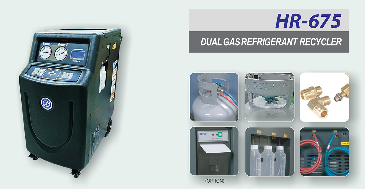 Máy nạp gas điều hoà ô tô R-134a và R-1234yf Heshbon HR-675