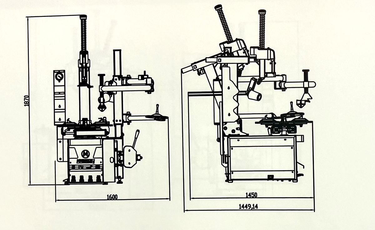 Máy ra vào lốp Heshbon HT-620 có tay trợ lực chuyên nghiệp