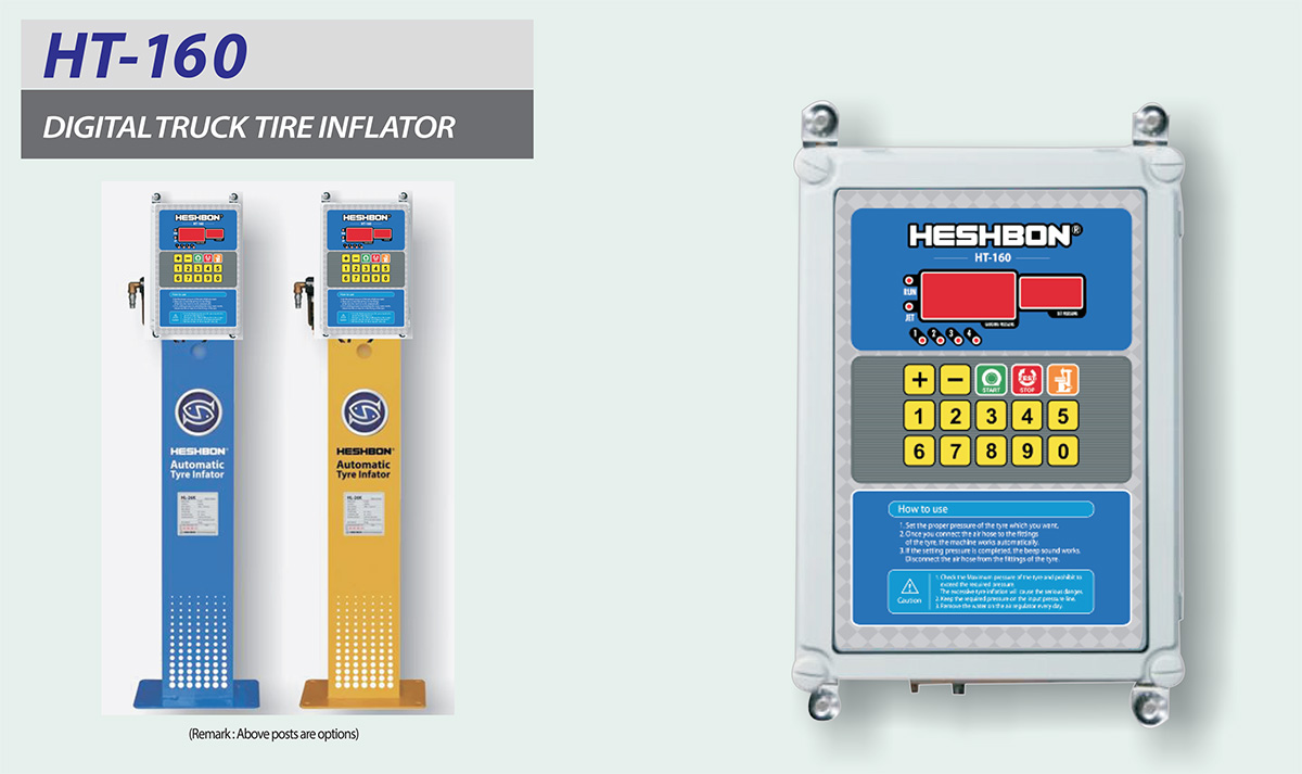 Máy bơm lốp xe tải kỹ thuật số Heshbon HT-160