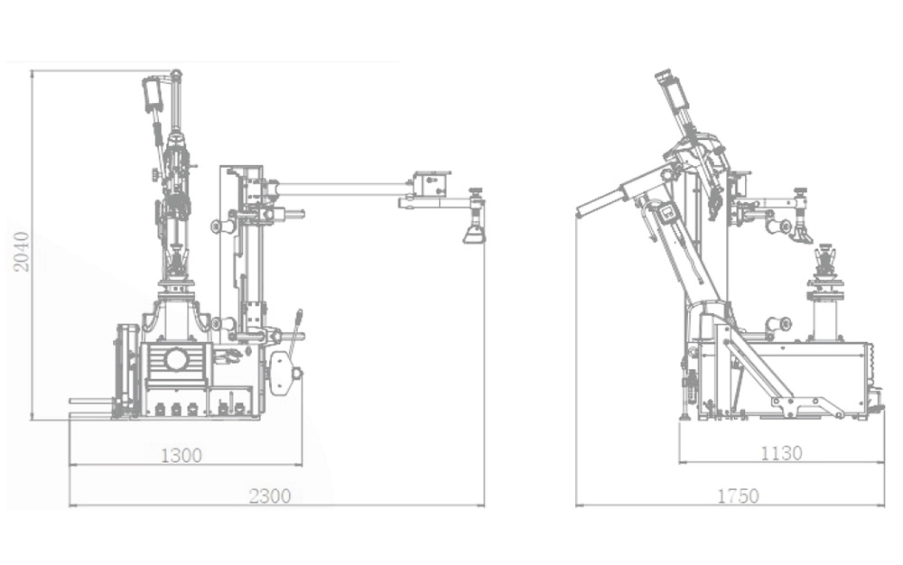 Thiết kế Máy ra vào lốp ô tô chuyên dung bản rộng Heshbon HT-460S