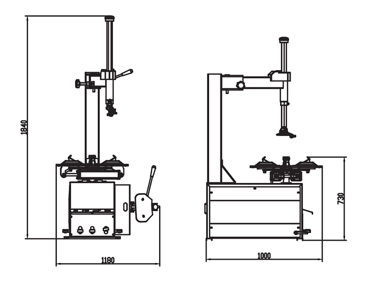 Thiết kế Máy ra vào lốp Heshbon HT-600