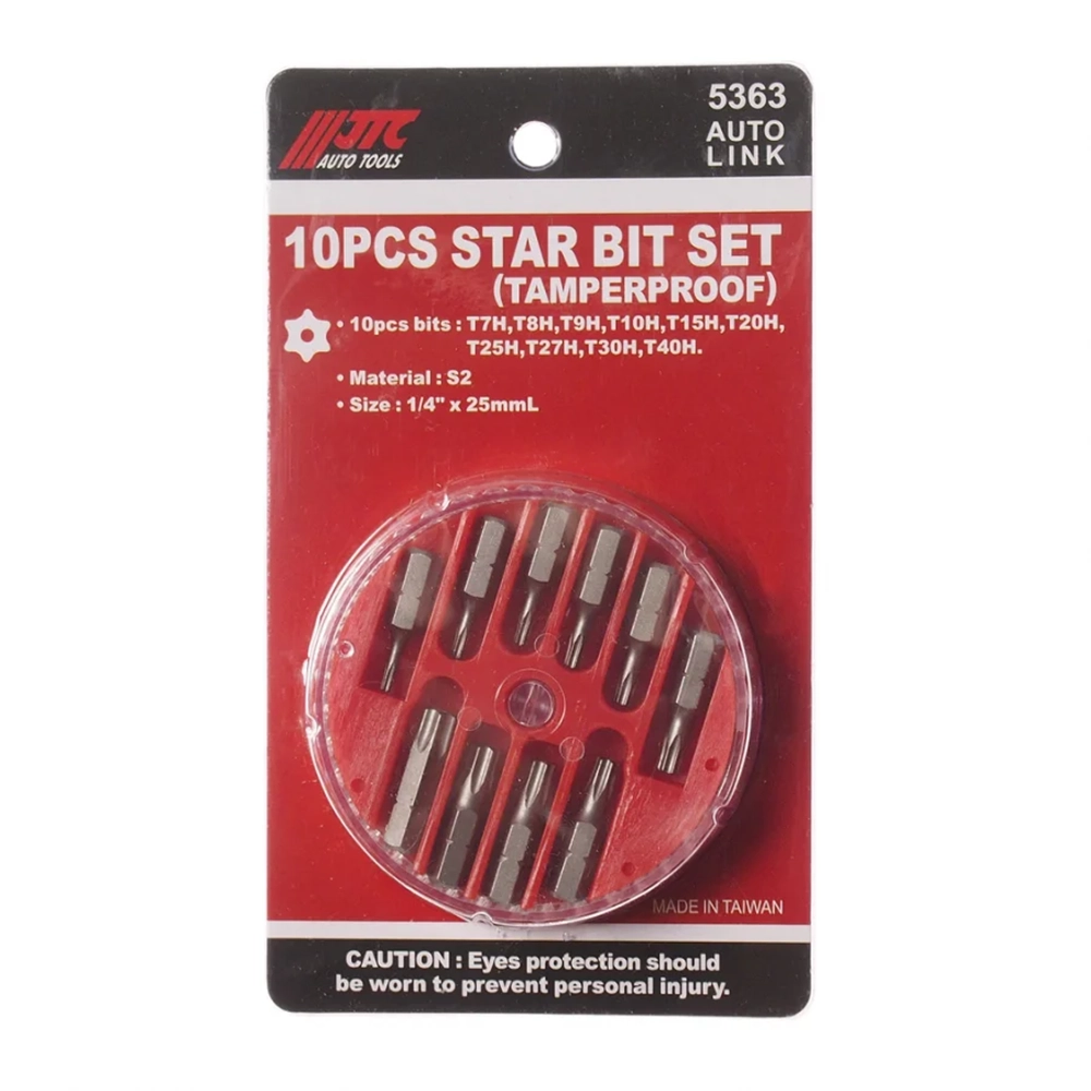 JTC-5363 10PCS Star Bit Set(Tamperproof)