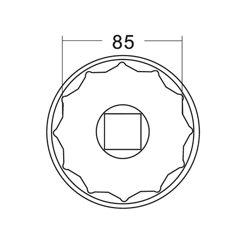 JTC-5597 Đầu khẩu tháo lắp bánh xe IVECO 85mm, tải bus, Wheel Nut Socket(85 Mm)-For Iveco