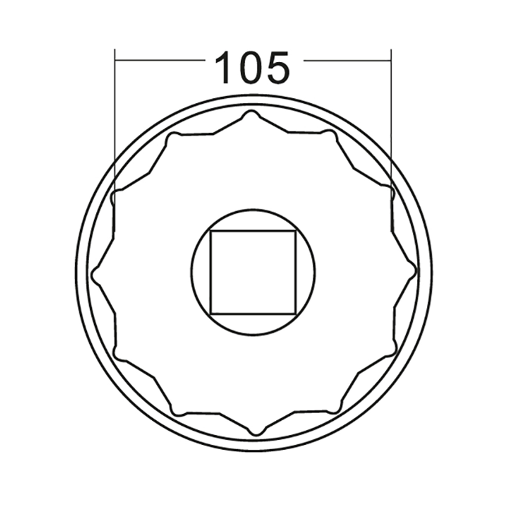 JTC-5598 Khẩu tháo lắp bánh xe IVECO 105mm,khẩu 12 cạnh tháo trục xe tải IVECO, Wheel nut Socket(105 mm)-for IVECO
