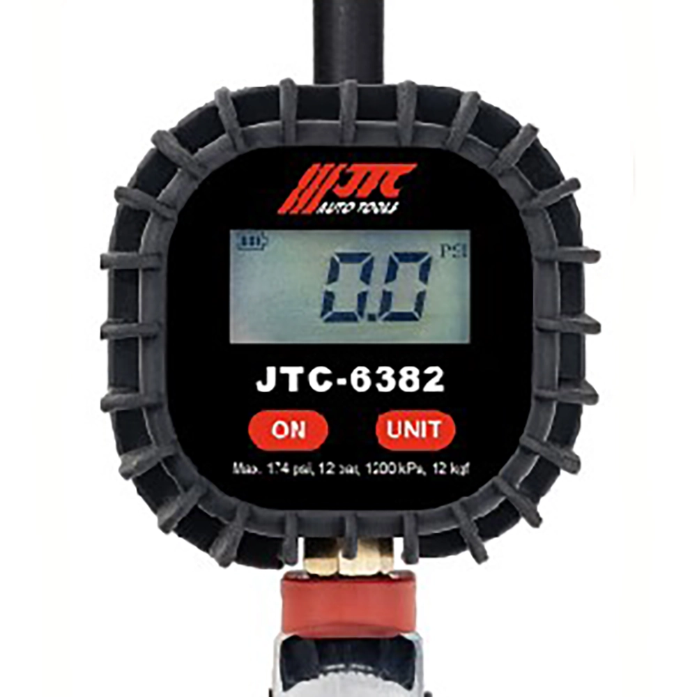 JTC-6382 Đồng hồ đo áp suất lốp điện tử 3 chức năng, màn hình LCD, 174psi digital tire inflator gauge