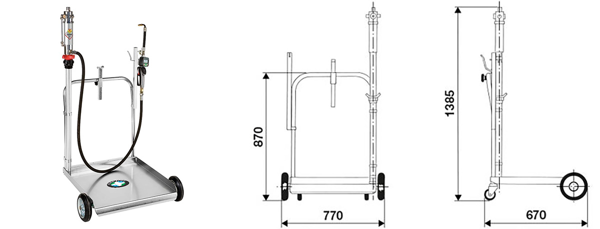 Xe chở phuy dầu 200L Kingtech K155.6108