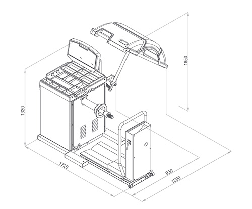 HL-130B máy cân bằng bánh xe tải cân mâm xe tải máy cân mâm xe buýt cân bánh xe có nâng lốp,wheel balancer,truck wheel balancing machine,truck tire balancer