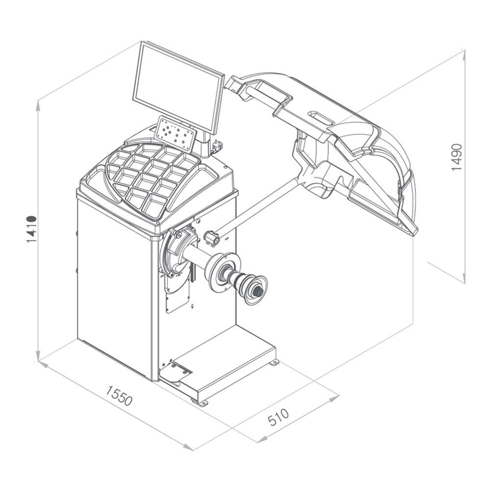 Máy cân bằng động bánh xe Heshbon HW-102B