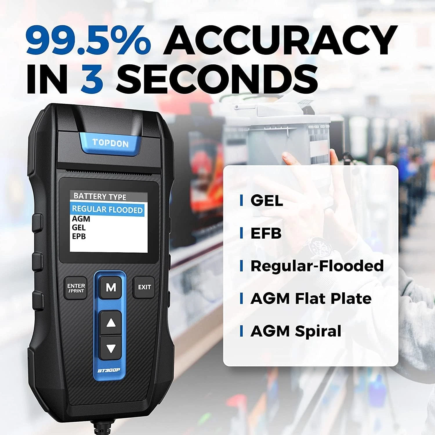 Battery Testing Topdon BT300P