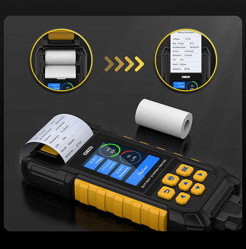 BT760 máy kiểm tra ắc quy ô tô 12v 24v, máy test ắc quy có in nhiệt, máy chẩn đoán hệ thống điện xe hơi, kiểm tra đề sạc ô tô, battery tester,car battery analyzer,12v 24v tester