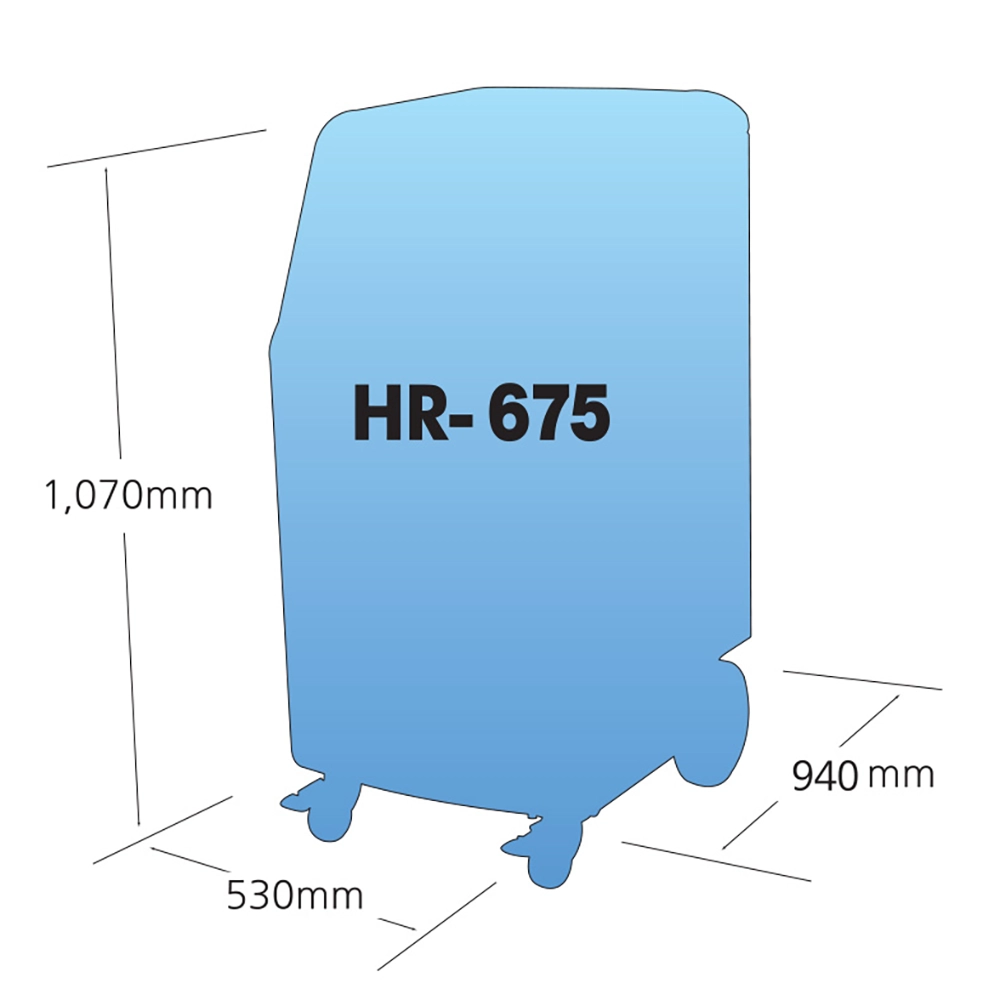 Máy nạp gas điều hoà ô tô R-134a và R-1234yf Heshbon HR-675, HR-675 ac service machine, car ac recharge machine