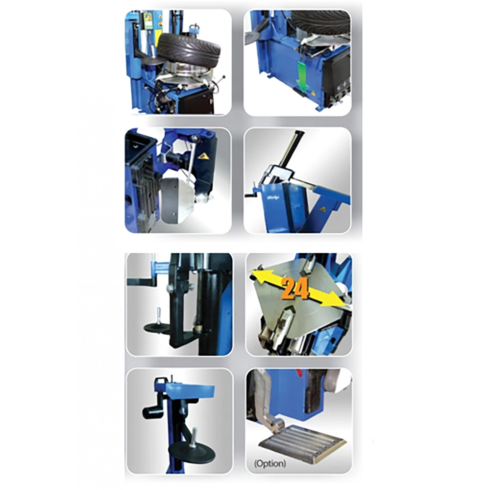 Tire changerTire changer with zet blaster-tilt arm & helper Heshbon HT-630with tilting post & helper Heshbon HT-620