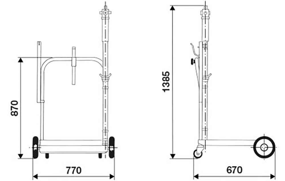 Kingtech K155.6108 200L Oil Drum Trolley