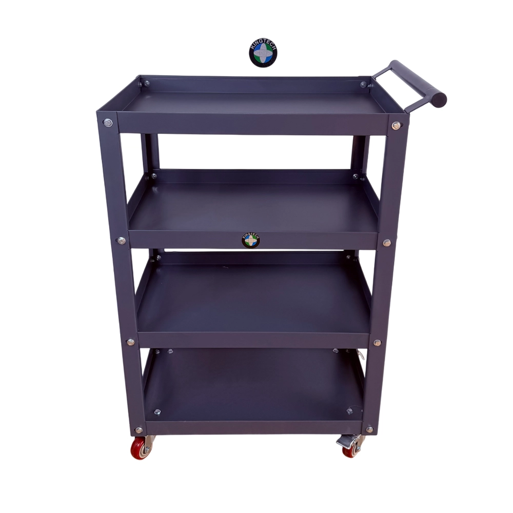 K155.6049-4 xe đẩy 4 tầng, thép dày, bánh xe khóa, steel trolley, 4 tier, lockable wheels